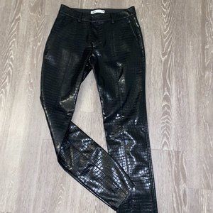 ZARA Faux Leather Crocodile Pants